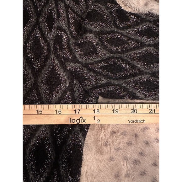 Jones New York‎ Collection Metallic Cardigan Sweater Threaded Black Silver S/4-6 - Picture 9 of 11